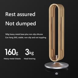 Allero Standaard - Koptelefoonhouder - Koptelefoonstandaard - Koptelefoon houder - Bamboe Hout - Metalen voet - Antislip — thumbnail 2