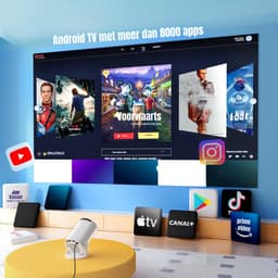 Zyrex® Draagbare beamer - Beamer - Projector - Mini Beamer - Wit - 14cm x 8cm x 9cm — thumbnail 3