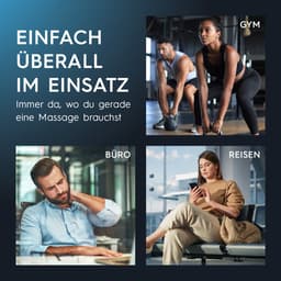 VITALmaxx massagepistool met 6 standen | Massagetoestel met 4 opzetstukken | Werkt op batterijen tot 90 minuten en oplaadbaar via USB-C | Bijzonder licht en handzaam voor onderweg en tijdens het sporten [zwart/zilver] — thumbnail 4
