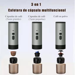 Lunekiss 3-in-1 Draagbare Mini To-Go Espressomachine - 12V - 7800mAh - Type-C - Display - 90°C - Gemalen Koffie - Wit — thumbnail 2