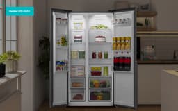 ETNA AKV5178IRVS - Amerikaanse koelkast - No-Frost - 178 cm hoog - 528 liter - Energielabel E - Invriesvermogen 10 kg/24u - Geluidsniveau 40 dB - LED Display - IJs- en waterdispenser - SuperCool - FastFreeze - Deuralarm - Multi Airflow – EnergySaving — thumbnail 7