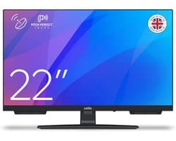 22 inch Full HD LED Televisie Frameloos met Triple Tuner (DVB-T2/S2/C) - Ideaal voor Kleine Ruimtes