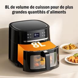 Grote 8L Heteluchtfriteuse 12-in-1 met Zichtbaar Venster - Gezond Frituren tot 80% Minder Vet — thumbnail 3