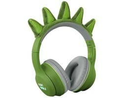 KIDYWOLF KIDYEARS Kinder Koptelefoon Dino – 85dB, Bluetooth & Jack, Opvouwbaar, Magnetische Oortjes, 4+