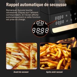 Airfryer met 2 Vaks - Olievrije Frituurpan - Gezond Koken - Verticale Dubbele Lade - 10 Liter Capaciteit - Zwart — thumbnail 4