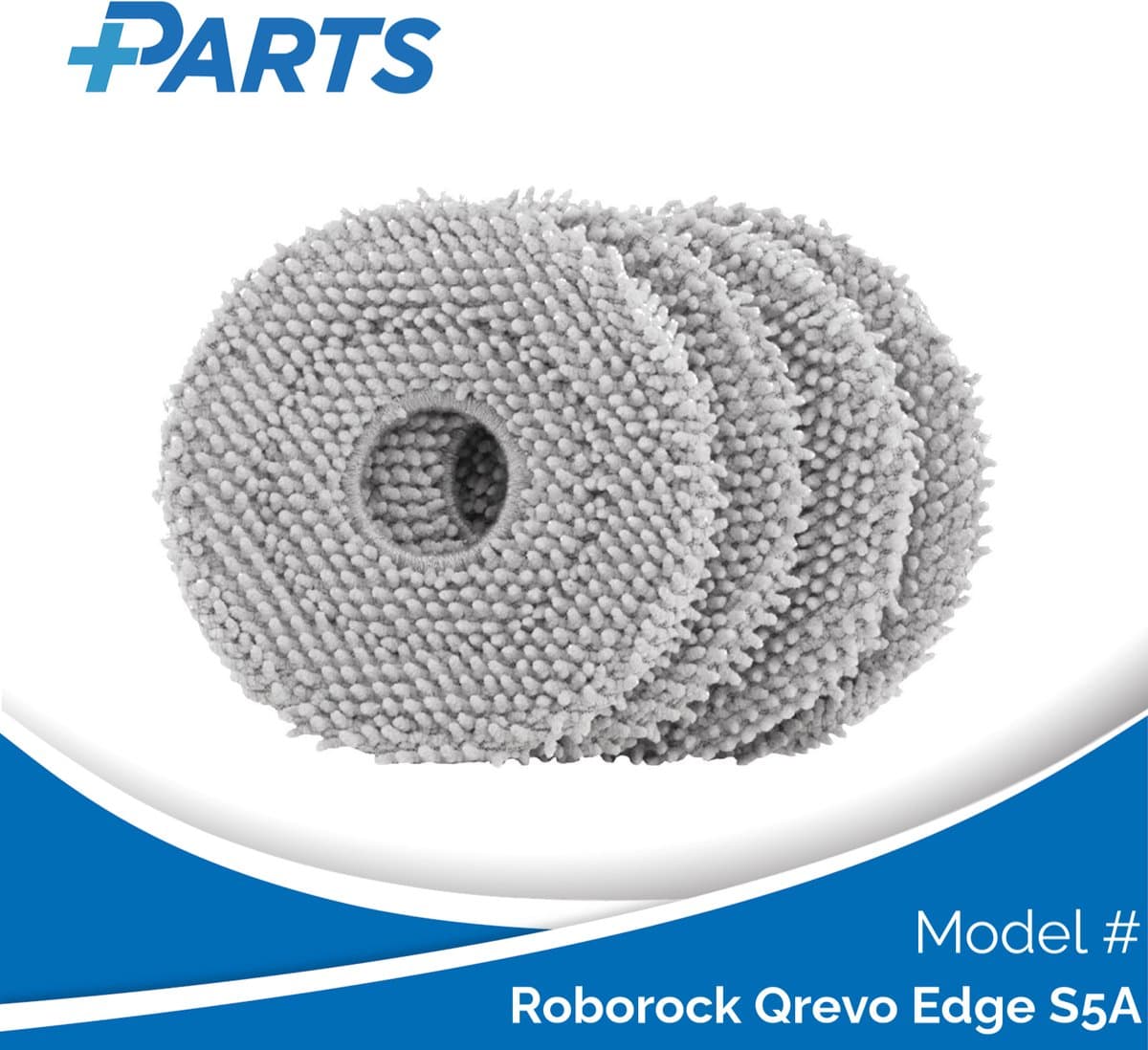 Roborock Qrevo Edge S5A Dweilpads (4 Stuks, Plus.Parts® alternatief voor 8.02.0246) — afbeelding 1