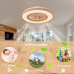Moderne Plafondlamp met Ventilator en Dimbare LED Verlichting voor Slaapkamer en Keuken 50/60cm — thumbnail 1