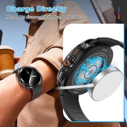 YONO Armor Case geschikt voor Samsung Watch 8 40mm - Screen Protector - RVS Hoesje - Zwart — thumbnail 5