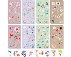 24 Vel Bloemen Stickers - Vintage Sticker Pack - DIY Scrapbook Stickers - PVC Waterproof Scrapbook Stickers - Aesthetic Stickers voor Laptop - Scrapbook - Notitieboek - Gitaar - Koffer - Creatieve Decoratie