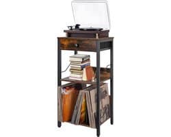 DnA® LP Opbergsysteem - Lp kast - Platenspeler Kast - Platenspeler Meubel - Vinyl Kast - Zwart - 30cm x 40cm x 75cm