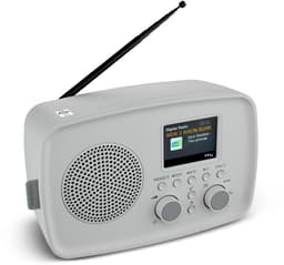 MEDION DAB+ radio met Bluetooth DRE-1 (DAB Plus, FM-radio, druppelbescherming, telescoopantenne, wekker, sluimerfunctie, instelbare display-dimmer, ASA-noodwaarschuwingssysteem), grijs — thumbnail 1