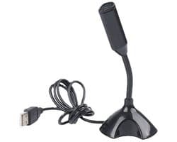 Verstelbare Ophalsboet Mini voor Laptop/Desktop Computers PC Microfoon, Plug and Play, Driver-Vrije Bureau Microfoon, Opnames, Spellen, Streaming, Podcasts. (3.5MM)