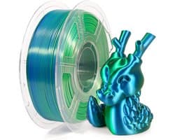 Tweekleurig PLA 3D Printer Filament 1.75mm Zijdeblauw Groen - 1KG Spoel voor Hoge Precisie Prints