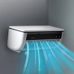 Wand Airco Ventilator - Draagbare Koeler - Persoonlijke Koeling - Draadloos Opladen - 33 cm Lengte - Wit — thumbnail 1