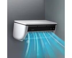 Wand Airco Ventilator - Draagbare Koeler - Persoonlijke Koeling - Draadloos Opladen - 33 cm Lengte - Wit