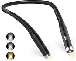 SAVI® Neklamp - Leeslamp - Nachtlampje - Lichtgewicht - Zwart -‎2cm x 20cm x 25cm; 140g