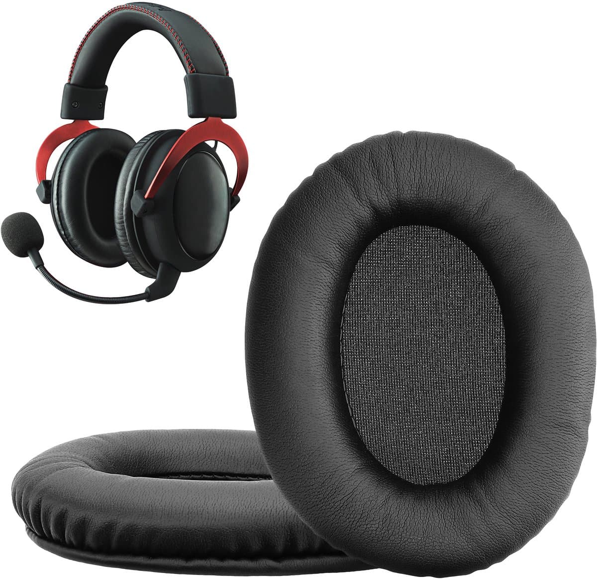 kwmobile 2x oorkussens geschikt voor Kingston HyperX Cloud II 2 / Cloud III 3 / III S / 3S - Earpads voor koptelefoon in zwart — afbeelding 1