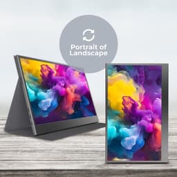 Portable Monitor + Over Ear Koptelefoon - Games / Presentaties / Smartphone / Laptop - Full HD - 15.6" - Draagbare Monitor Scherm - Inclusief AUX / HDMI / Lederen Hoes / USB-C — thumbnail 3