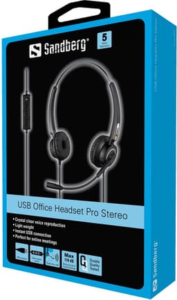 Sandberg - 126-13 - USB Office Headset Pro Stereo - Zwart - Microfoon — thumbnail 4