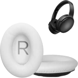 kwmobile 2x oorkussens geschikt voor Bose QuietComfort 45 / QC45 / SC - Earpads voor koptelefoon in wit — thumbnail 2