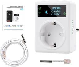 Slimme Wifi Stekker - Temperatuurregelaar - Verwarming Koeling - App Bediening - 16A - Wit — thumbnail 1