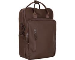New Rebels William Milwaukee 18 L Laptoprugzak – Waterafstotend PU, Geschikt voor 15,6″ Laptop Mocca