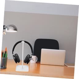 Headsethouder Bureau - Hoofdtelefoonstandaard - Opbergen Display - Afneembaar Flexibel - 22.8 x 10.3 cm - Wit — thumbnail 3