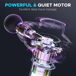 Massage Gun - Spier Massager - Spierherstel Bevorderen - 10 Verschillende Opzetstukken - 7 Snelheden - Zwart — thumbnail 4