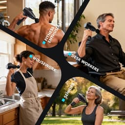 Massage Gun - Spier Massager - Spierherstel Bevorderen - 10 Verschillende Opzetstukken - 7 Snelheden - Zwart — thumbnail 5