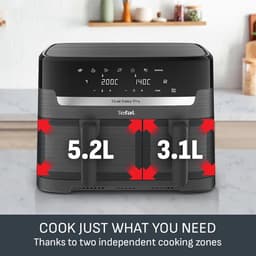 Dubbele Airfryer - Heteluchtoven - Maaltijden Bereiden - Twee Laden - 83 Liter - Antraciet — thumbnail 5