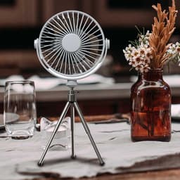 Ventilator Tafel - Mini Fan - Persoonlijke Koeling - Drievoudig Statief - 29 cm Hoog - Wit — thumbnail 4