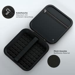 Beschermhoes Externe Schijf - Opberghoes Harde Schijf - Veilig Transport - Waterdicht Ontwerp - 16x16x3 cm - Zwart — thumbnail 3