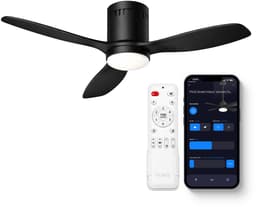 FlinQ Venturo Smart Plafondventilator met Verlichting - Ventilator voor aan het Plafond - Ideaal voor op de Slaapkamer - Bestuurbaar met App of Afstandsbediening — thumbnail 1