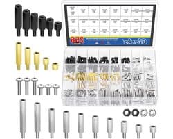 256-delige M3 standoffs set van carbonstaal, nylon en messing met pan head schroeven, moeren en hex moeren voor PCB en quadcopter drones