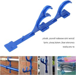 Plastic zwembad hanger voor telescopische stang, vacuümslang en skimmer met schroeven en bevestigingsmateriaal — thumbnail 2