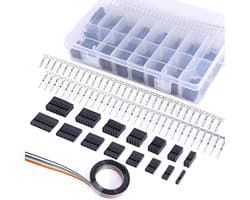 700pcs 2.54mm Connector Housings en Plug/Bushing Pin Connector met 10 Draadjes, Regenboogkleuren, Platte Ribbon Kabel, Geschikt voor Diverse Toepassingen