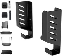 Store_9 - Universele wandhouder - Multifunctioneel rek - Zwart - Voor tv-box en router - Geschikt voor apparaten tot 4 cm dik — thumbnail 1
