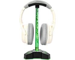 Hoofdtelefoonstandaard - Headset Houder - Bureaublad Organiseren - Dubbele USB Poorten - 27.5 cm - Zwart