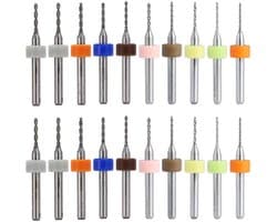 20 Stuks Micro Boor Bits voor PCB en Modejuwelen, Spiral Flute Carbide Mini Bits (0.6-1.5 mm)