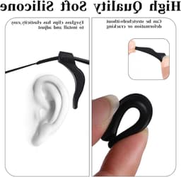 10 paar niet-slip bril oorhouders, universele silicone oorhaken, brillenhouders met schoonmaakdoek voor zonnebrillen en leesbrillen — thumbnail 4