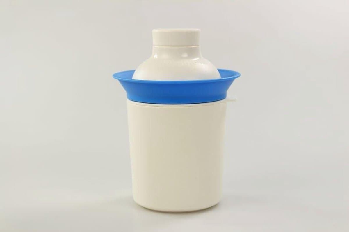 Knopenbereider - Fles Bereider - Keuken Organisatie - Vaatwasmachinebestendig - 16157 Kubieke centimeter - Wit/Blauw — afbeelding 1