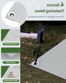 Grote vuurvaste grillmat van 54" x 54" voor barbecue, vuurkorf en buitenkeuken, waterdichte bescherming voor tuinen, terrassen en decks — thumbnail 5