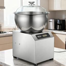 Elektrische Deegkneedmachine - Kneedmachine Brooddeeg - Bakken Thuis - Dubbele Rotatie - 8kg - Zilver — thumbnail 1