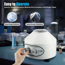 Flolife - Laboratoriumcentrifuge 6x20 ml 1790xg – Elektrische Tafelcentrifuge 0-4000 TPM met Regelbare Snelheid en Timer, 220V 25W voor Bloed, Plasma en Laboratoriumgebruik — thumbnail 2