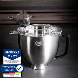 Kitty Professional Mixing bowl Super Bowl compatible with Food Processor 4.3 and 4.8 liters (Brushed steel) — thumbnail 2