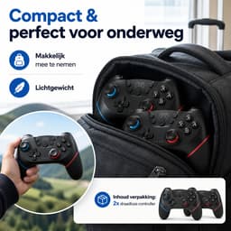 2x Draadloze Controller Geschikt voor Nintendo Switch & Switch 2 - Ergonomische Handvat Gripstand — thumbnail 5