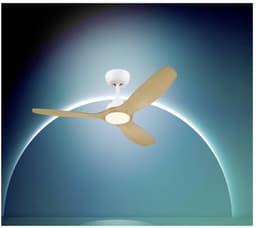 Philips Olas Ventilator met LED lamp - Diameter: 132cm - Instelbaar wit licht van 3000K tot 6500K - Dimbaar tot 5% - Inclusief afstandsbediening - 2650 Lumen - Wit/Hout — thumbnail 4