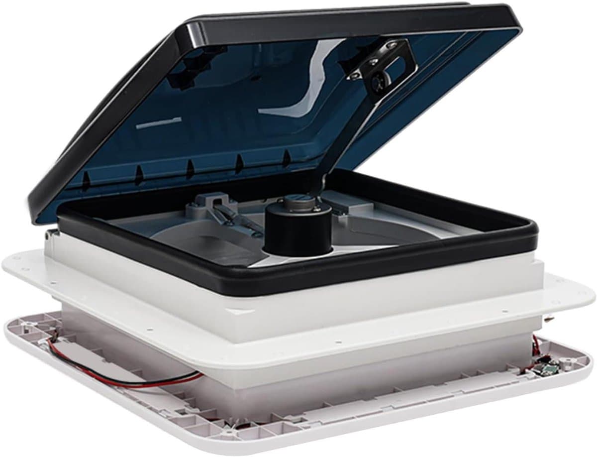 Dakventilator met LED - Motorhome Ventilator - Frisse Lucht - Waterdicht IP68 - 36x35x15 cm - Wit — afbeelding 1