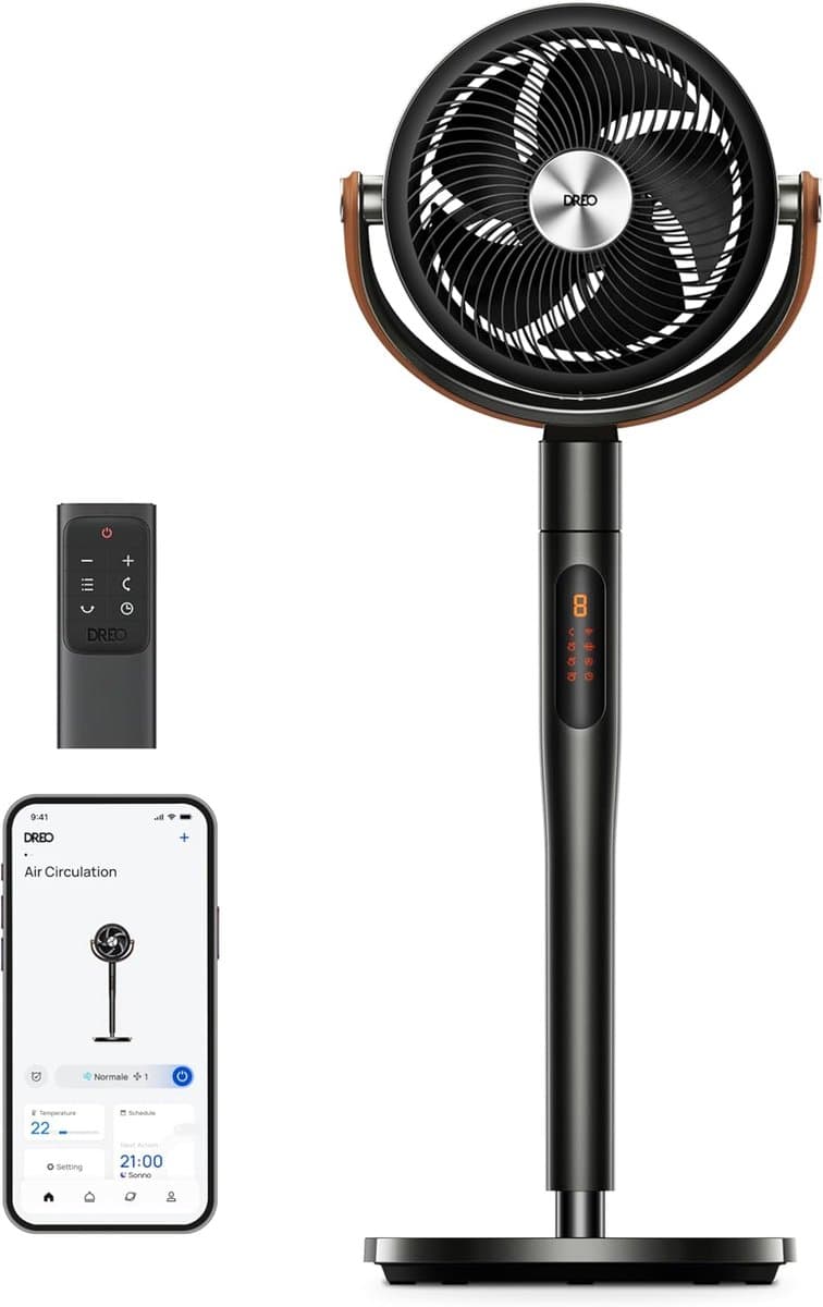 Stille Staande Ventilator - Luchtcirculator - Ruimte Koelen - Omni-directionele Oscillatie - 110 cm Hoog - Zwart — afbeelding 1