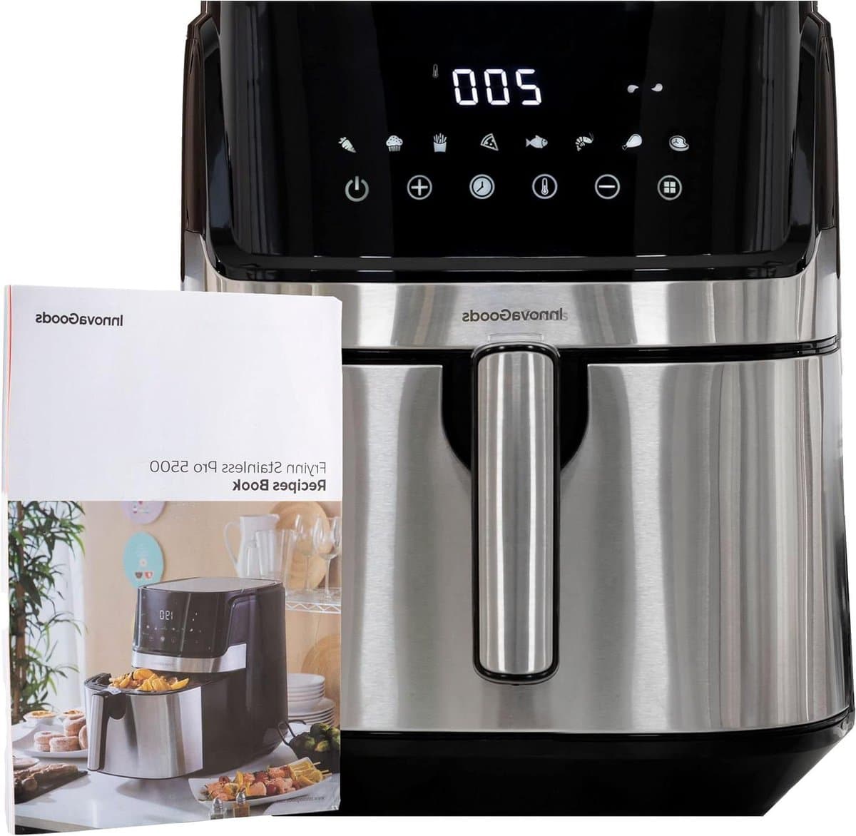 Heteluchtfriteuse - Airfryer - Gezond Koken - Digitale Touchscreen - 55 Liter - Zwart Roestvrij Staal — afbeelding 1